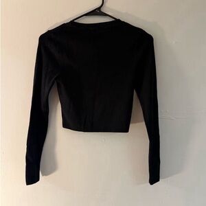 Zara Black Long Sleeve Knit Top
